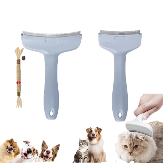 Zoowhale Cat Hair Thinner, All Purpose Curved Hairs Removal Comb, Reusable Cleaning Cat Supplies (green, Large)