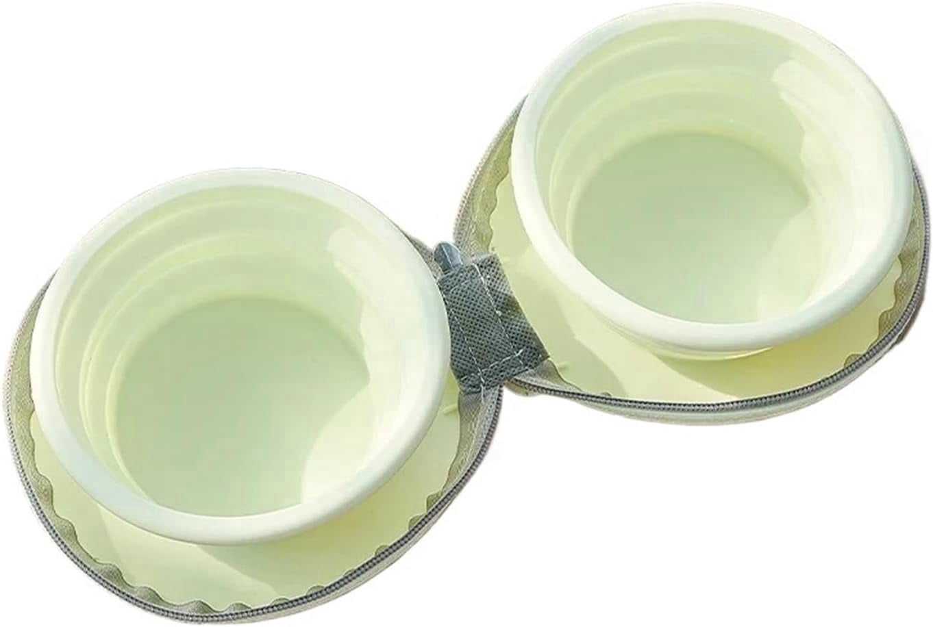 Zoowhale Cute Pet Silicone Dual-Purpose Drinking Bowl Portable Folding Storage for Outdoor Cat Supplies Home & Garden Pet Products(Green)