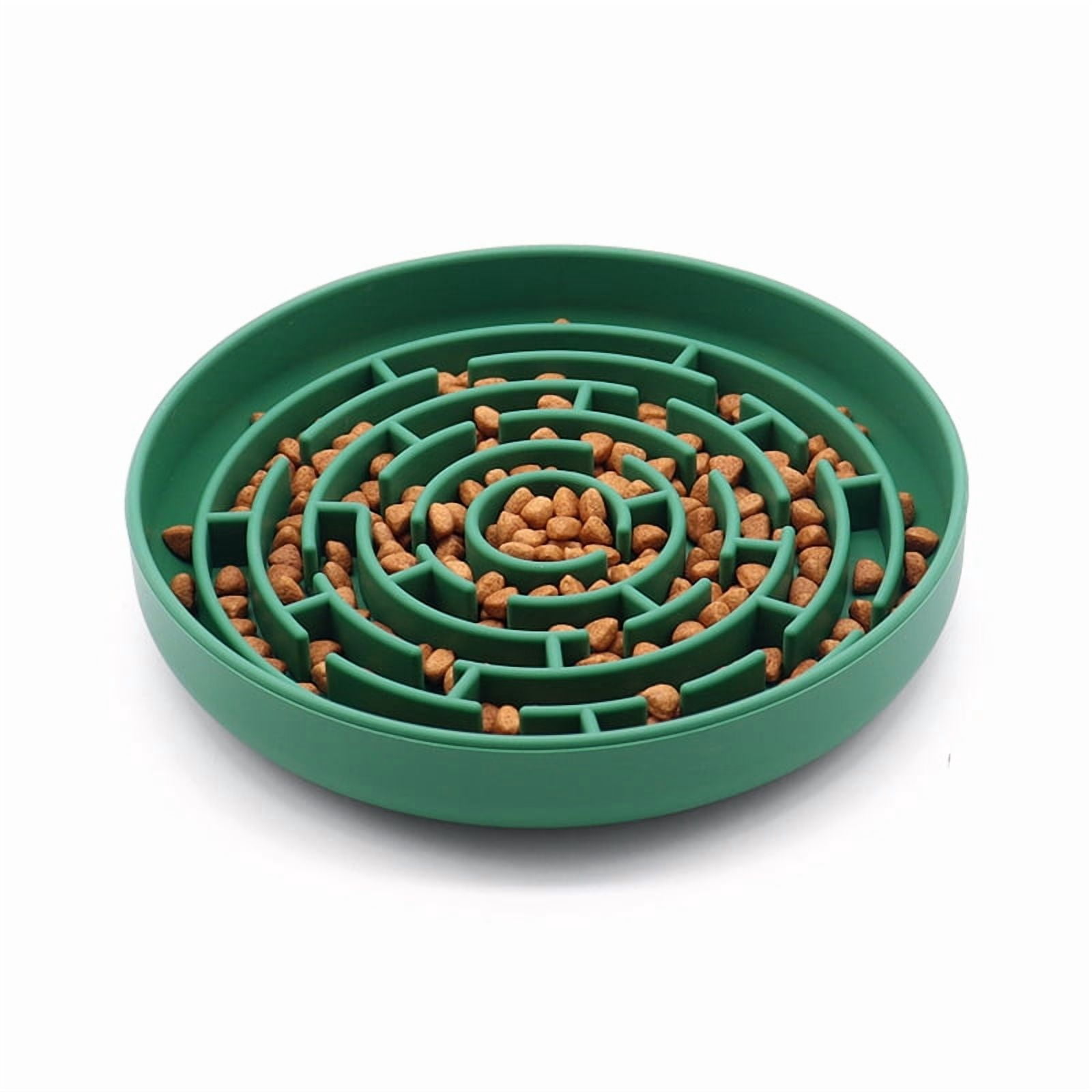 Zoowhale Pet Supplies Slow Food Cushion Cat Anti-Knockover Food Bowl Puppy Anti-Choking Silicone Food Plate Cat Basin Meal Cushion(Green -1pc)