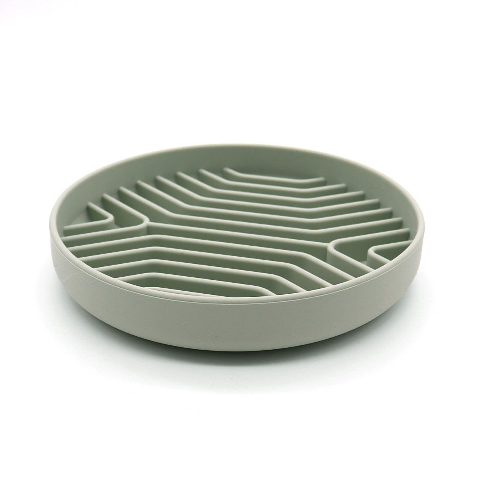 Zoowhale Pet Supplies Slow Food Cushion Cat Anti-Knockover Food Bowl Puppy Anti-Choking Silicone Food Plate Cat Basin Meal Cushion(Green -1pc)