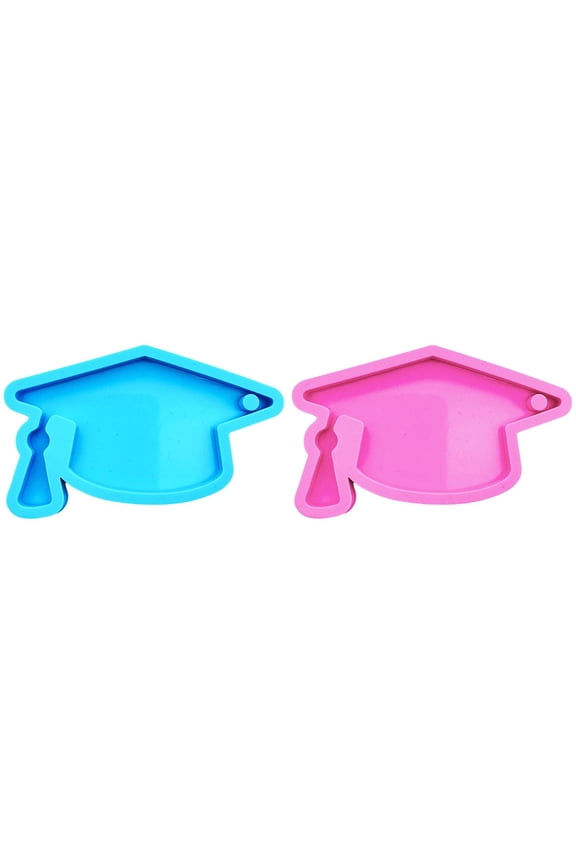 2 Pcs Graduation Keychain Resin Mold Bachelor Cap Silicone Mold