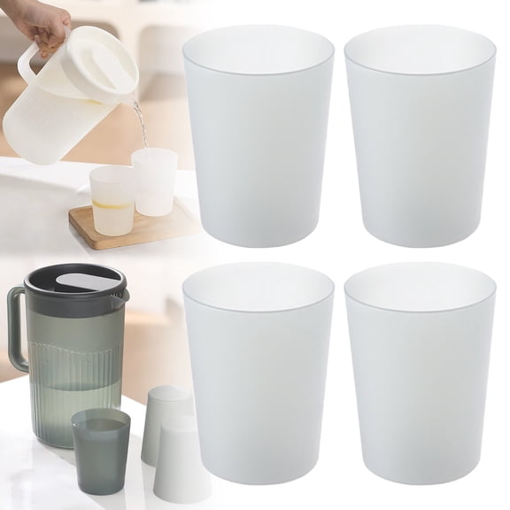 Zoowood 4 Pack Plastic Cups Set High Temperature Resistant Drinking Cups for Juice Tea and Cold Beverages Reusable Water Cups for Family