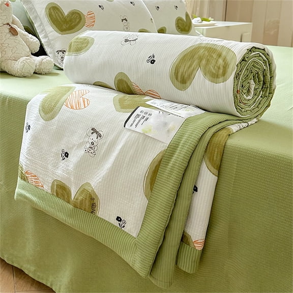Zoowood Cooling Blanket for Hot Sleepers Class A Bubble Cotton Cooling Comforter Soft Breathable Lightweight Summer Thin Quilt Pattern I