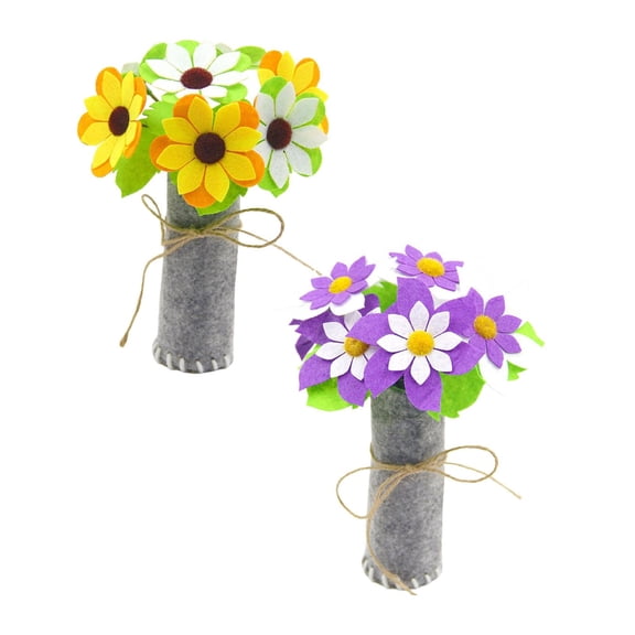 Zoowood DIY Flower Making Kit for Kids and Adults Non-woven Potted Plants Cutting Bouquet Kit for Mother's Day Spring Crafts Home Decor