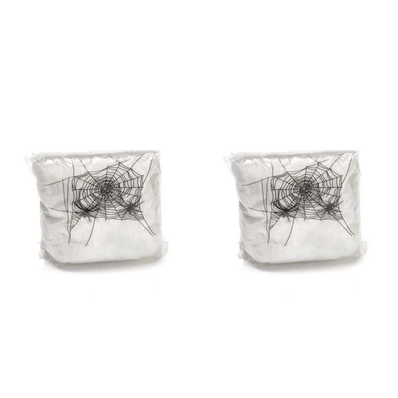 Zoowood Halloween Decorations Spider Web with 8 Fake Spiders 2 Pack 200g White Stretched Cobweb for Indoor Outdoor Halloween Party Decor