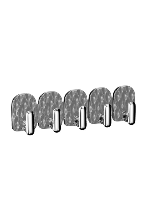 Necklace Holder Wall Mount Jewelry Organizer Adhesive Hanging Rack for Necklace Ring Earring 5 Hooks Storage Rack Transparent Gray
