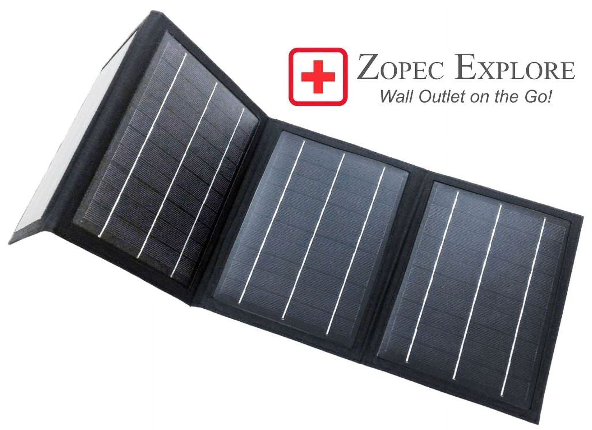 Zopec Explore Solar Panel Charger. Charge Anywhere Under The Sun! Easy to Carry with Foldable Design. Ultra Efficient.
