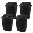 thumbnail image 1 of Zopnny 4-Pack 11 Gallon Swing Lid Trash Can, Plastic Swing-Top Garbage Can, Black, 1 of 7