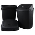 thumbnail image 1 of Zopnny 4-Pack 18 Gallon Tall Kitchen Swing Top Garbage Can, Plastic Swing Top Lid Trash Can, Black, 1 of 7