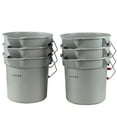 thumbnail image 1 of Zopnny 6 Pcs 14-Quart Sturdy Pail Bucket for Cleaning, Plastic Household Mopping Bucket, Roughneck Round Industrial Bucket Pail with Handle, Grey, 1 of 7
