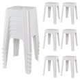 thumbnail image 1 of Zopnny Pack of 12 Commercial Furniture Stacking Stools, Plastic Portable Nesting Office and Classroom Stools, 18.5inch Height Bar Stools Decoration Stools Chairs, White, 1 of 7