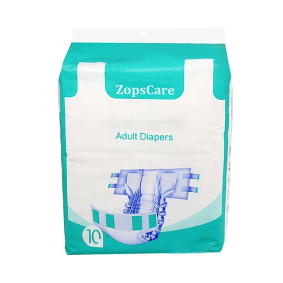 ZopsCare Adult diapers, Ultra Adult Briefs, Incontinence Diapers with Tabs, Heavy Absorbency, Large, 10 Count