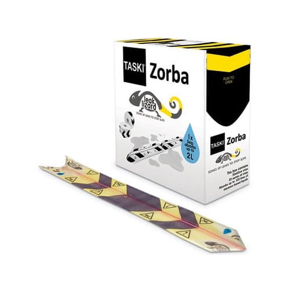 Zorba Absorbent Control Strips 0.5 gal Absorbing Volume, 1" x 100 ft, 50 Strips/Box