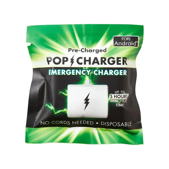 Zorbitz Pop Charger Disposable Emergency Cell Phone Charger, Single Unit