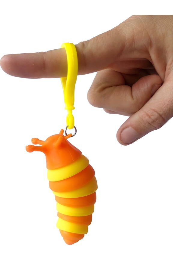 Twiddle Slugz Keychain, 5-Inch Flexible Fidget Toy, Assorted Colors, 1 Count, Colors Vary, Ages 3+