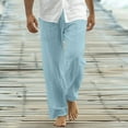thumbnail image 1 of Zorckvet Cotton Linen Pants for Men Loose Straight Leg Casual with Pockets Mens Big and Tall Pant, 1 of 6