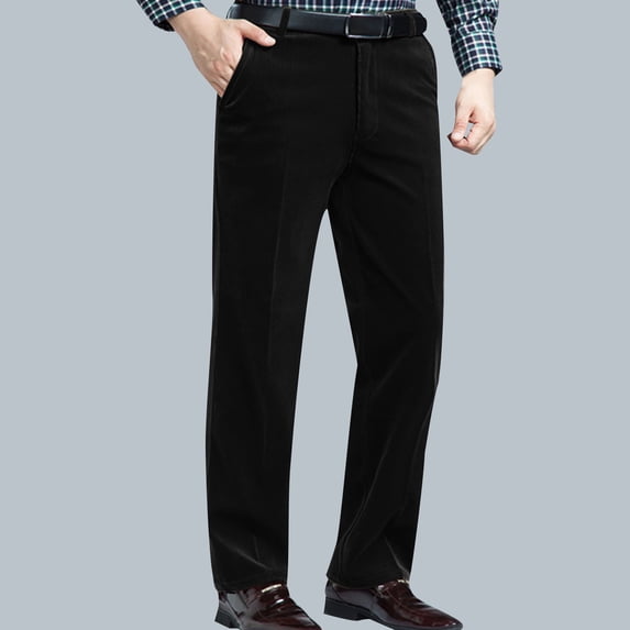 Zorckvet Cotton Pants for Men Dress Casual Work Stretch Mens Straight Leg Pant