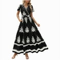 thumbnail image 1 of Zorckvet Dresses for Women V Neck Flowy with Pockets Summer Fashion Short Sleeve Womens Dress Floral Print, 1 of 8