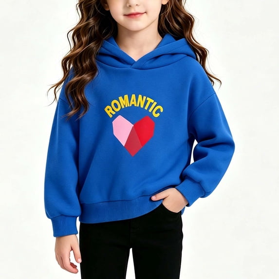 Zorckvet Girls Fleece Sweatshirts with Ribbed Cuffs and Side Pockets