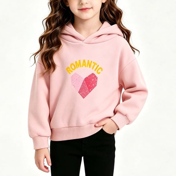 Zorckvet Girls Fleece Sweatshirts with Ribbed Cuffs and Side Pockets