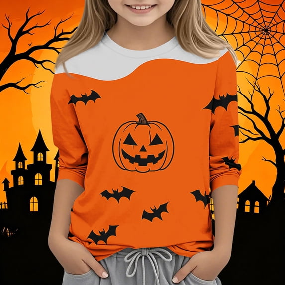 Zorckvet Girls' Polyester Crew Neck T-Shirts for Little Kids