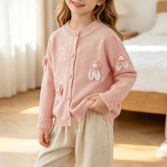 Zorckvet Girls Warm Sweaters with Ribbed Hem and Comfortable Fit