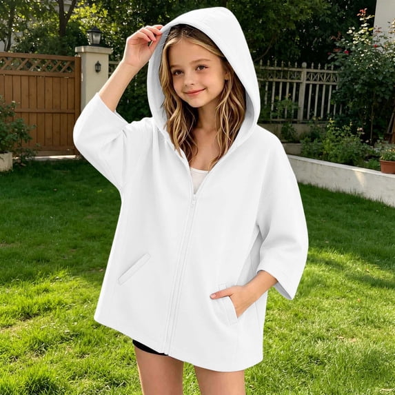 Zorckvet Girls Sweatshirts for Casual Wear - Soft, Zip Up Design