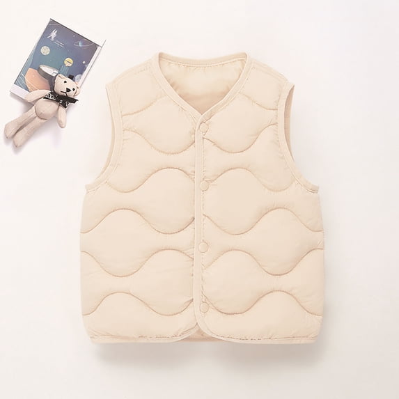 Zorckvet Girls' Windproof V-Neck Outerwear Vests for Little Kids with Snap Buttons