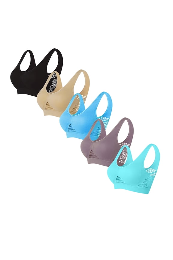 High Support Sports Bras for Women Plus Size 5 Pack Push up Wirefree Womens Bras