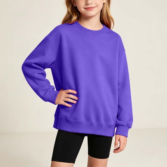 Zorckvet Kids Hoodie Crew Neck Long Sleeve Fleece Soft Ribbed Cuffs Pullover Hoodie Fleece Sweatshirt Hooded Sweatshirt Fleece