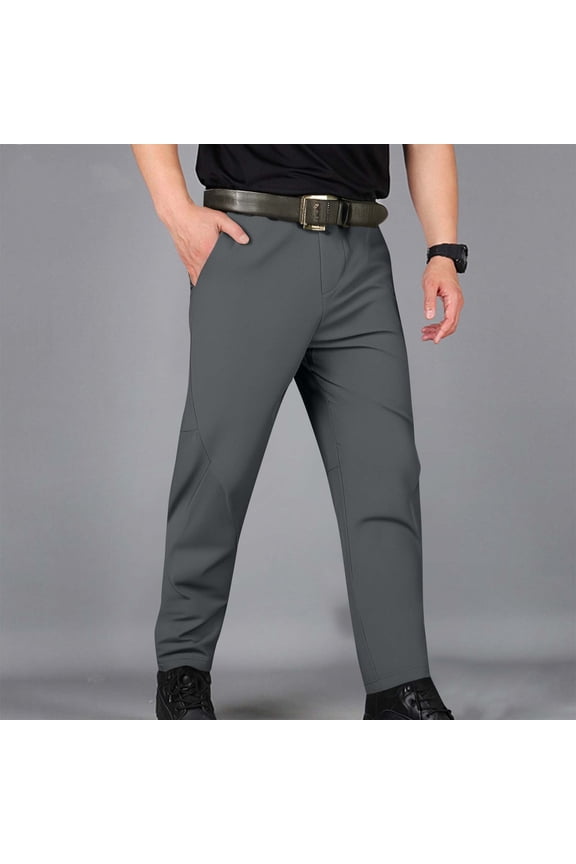 Mens Pants Casual Workout Straight Leg Stretch with Pockets Big and Tall Mens Pant