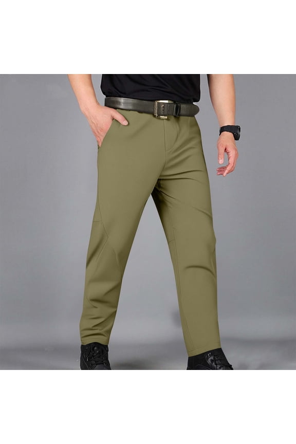 Mens Pants Stretch with Pockets Casual Straight Leg Workout Big and Tall Pant for Men