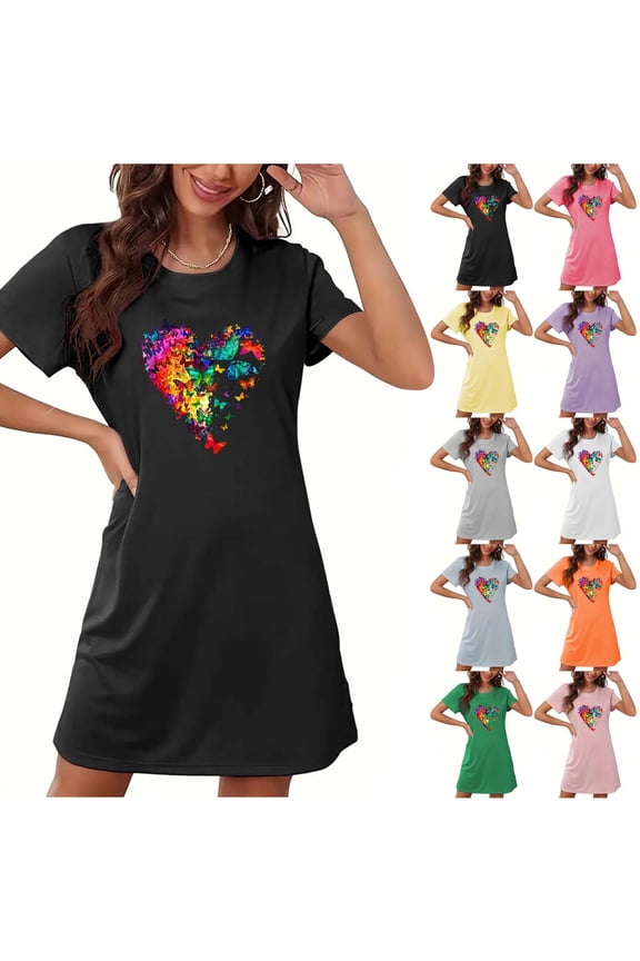 Nightgowns for Women Plus Size Short Sleeve Soft Loose Night Shirts Pullover Sleep Shirts Sleepshirts for Women
