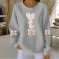 thumbnail image 1 of Zorckvet Pullover Sweatshirts for Women Crewneck Casual Shirts Heart Print Fashion Crewneck Valentine's Day Long Sleeve Womens Tops, 1 of 4