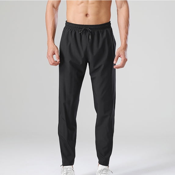 Zorckvet Quick Dry Pants for Men Big and Tall Casual Black Straight Leg Athletic Workout Pant for Men