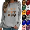 thumbnail image 1 of Zorckvet Valentines Day Sweatshirts for Women Crewneck Sweatshirt Casual Dressy Long Sleeve Lightweight Heart Print Graphic Tops Loose Pullover (Wine,L), 1 of 7