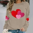 thumbnail image 1 of Zorckvet Women Valentine's Day Pullover Sweatshirts Heart Print Sweater Tops Long Sleeve Crewneck Shirts Fashion Loose Blouse Teen Girls Sweatshirt, 1 of 5