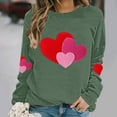 thumbnail image 1 of Zorckvet Women Valentine's Day Pullover Sweatshirts Heart Print Sweater Tops Long Sleeve Crewneck Shirts Fashion Loose Blouse Teen Girls Sweatshirt, 1 of 5