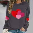 thumbnail image 1 of Zorckvet Women Valentine's Day Pullover Sweatshirts Heart Print Sweater Tops Long Sleeve Crewneck Shirts Fashion Loose Blouse Teen Girls Sweatshirt, 1 of 5