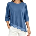 thumbnail image 1 of Zorckvet Women's T-Shirt - Lace Trim, 3/4 Sleeve & Crew Neck, 1 of 8