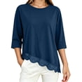 thumbnail image 1 of Zorckvet Women's T-Shirt - Lace Trim, 3/4 Sleeve & Crew Neck, 1 of 8