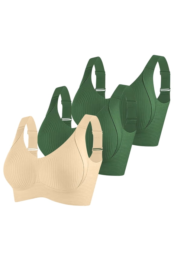 Womens 3 Pack Sports Bras High Impact Plus Size Push up Full Coverage Bras for Women