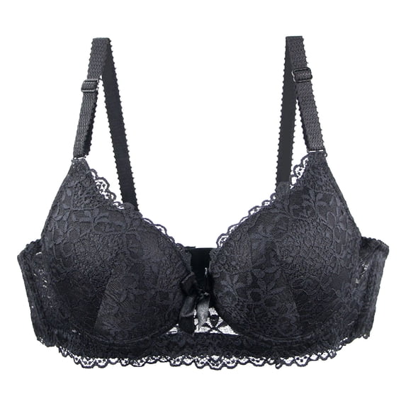 Zorckvet Womens Bras Plus Size Lace Black Soft Push up Bras for Women Full Coverage