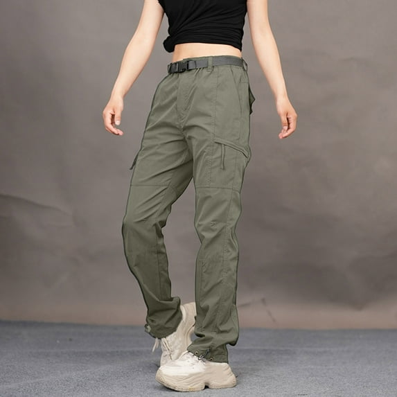 Zorckvet Womens Cargo Pants High Waisted Straight Leg Outdoor Pants with Pockets Hiking Trendy Athletic Pant