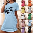 thumbnail image 1 of Zorckvet Womens Cute Print Nightgowns Night Shirts Short Sleeve Soft Sleep Shirts Loose Womens Sleepshirt, 1 of 7
