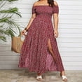 thumbnail image 1 of Zorckvet Womens Dresses Flowy off the Shoulder Plus Size Summer A Line Fashion Short Sleeve Dress for Women Long, 1 of 9