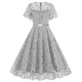 thumbnail image 1 of Zorckvet Womens Gothic Dresses Trendy Crewneck Pleated Mesh Loose Short Sleeve Dress for Women Fashion, 1 of 4