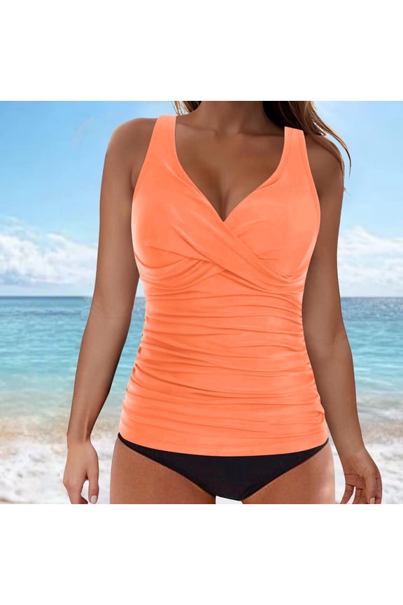 Womens High Waist Bathing Suits Tankini Two Piece Swimwear Athletic Tummy Control Swimsuits for Women