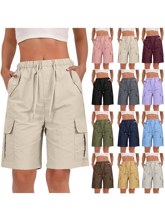 Womens Hiking Cargo Shorts Quick Dry Athletic Shorts for Women Golf Casual Summer Shorts with Pockets