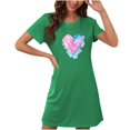 thumbnail image 1 of Zorckvet Womens Plus Size Nightgowns Heart Print Soft Sleepshirts Trendy Comfy Nightshirts for Women Crewneck, 1 of 2
